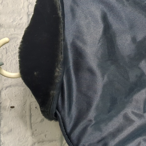 Vintage Police Jacket Men's Fits 46R 80s Bomber Fur Collared Lined Uniform Blue - Picture 10 of 10